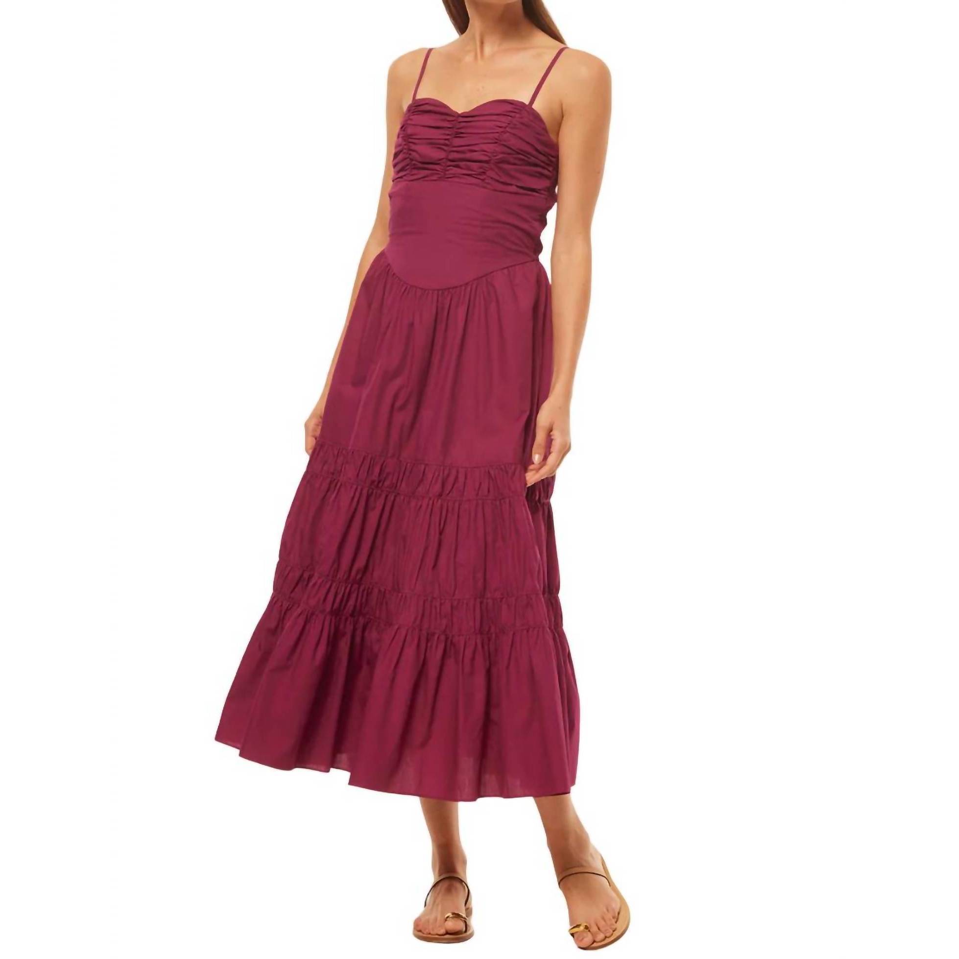 New Misa Los Angeles Rula Dress In Orchid Cotton Poplin